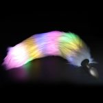 Led Light Anal Butt Plug Silicone Insert Stopper Smooth Anus Adult Sex Toy Game Cosplay With Faux Fox Tail - 3