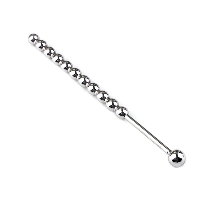 Stainless Steel Urethral Sounding Beaded Plug 1pc Ideal For Men Beginner Body Safe Easy To Clean - 1