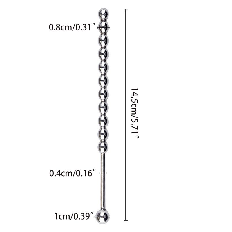 Stainless Steel Urethral Sounding Beaded Plug 1pc Ideal For Men Beginner Body Safe Easy To Clean - 7