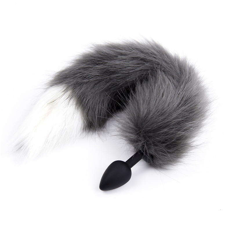 Silicone Anal Plug With Long Faux Fox Tail Adult Cosplay Roleplay Accessory For Women - 1