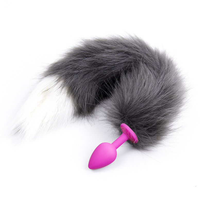 Silicone Anal Plug With Long Faux Fox Tail Adult Cosplay Roleplay Accessory For Women - 6