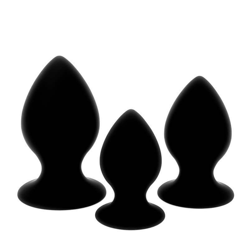 Black Silicone Anal Plug Set Soft Large Suction Cup Dildos For Men Adult Gay Erotic Sex Toys - 3