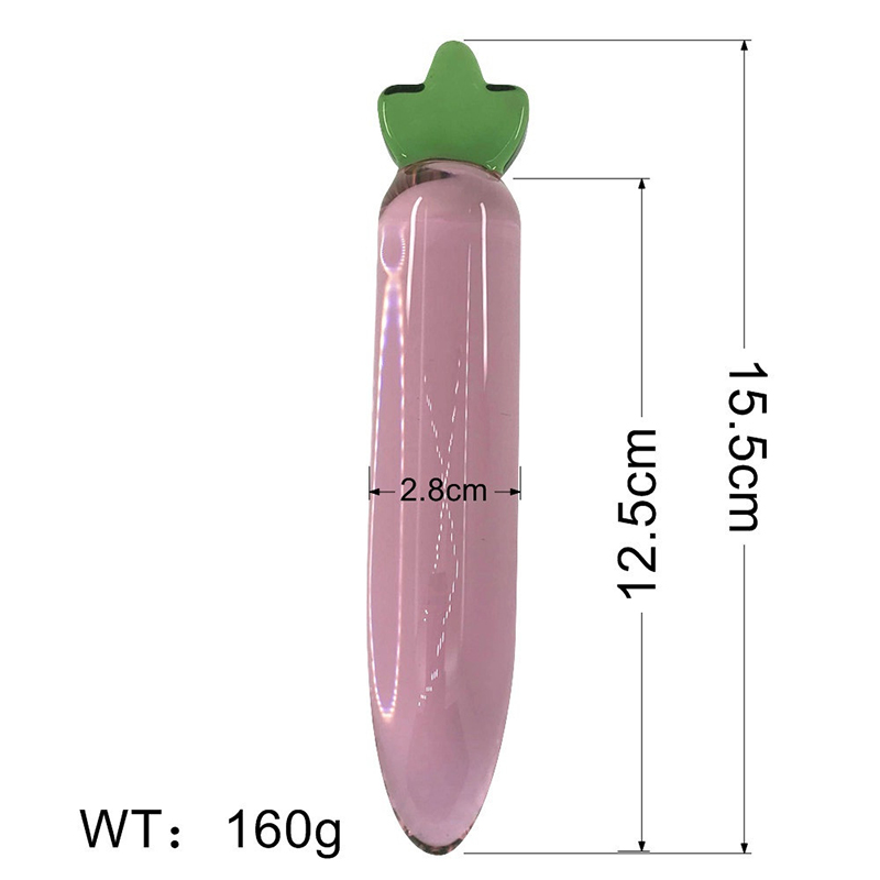 Pink Crystal Glass Dildo 5x28cm Gspot Anal Plug Vaginal Massager Couples Erotic Sex Toys - 1