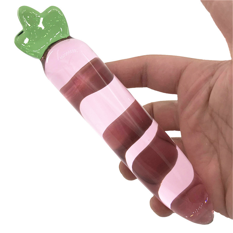 Pink Crystal Glass Dildo 5x28cm Gspot Anal Plug Vaginal Massager Couples Erotic Sex Toys - 4