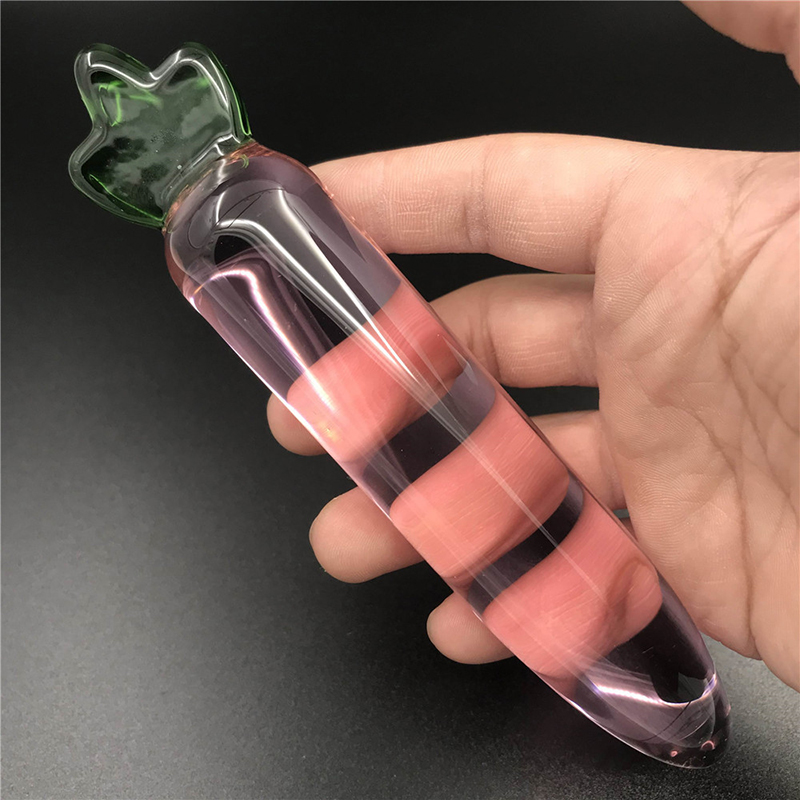 Pink Crystal Glass Dildo 5x28cm Gspot Anal Plug Vaginal Massager Couples Erotic Sex Toys - 9
