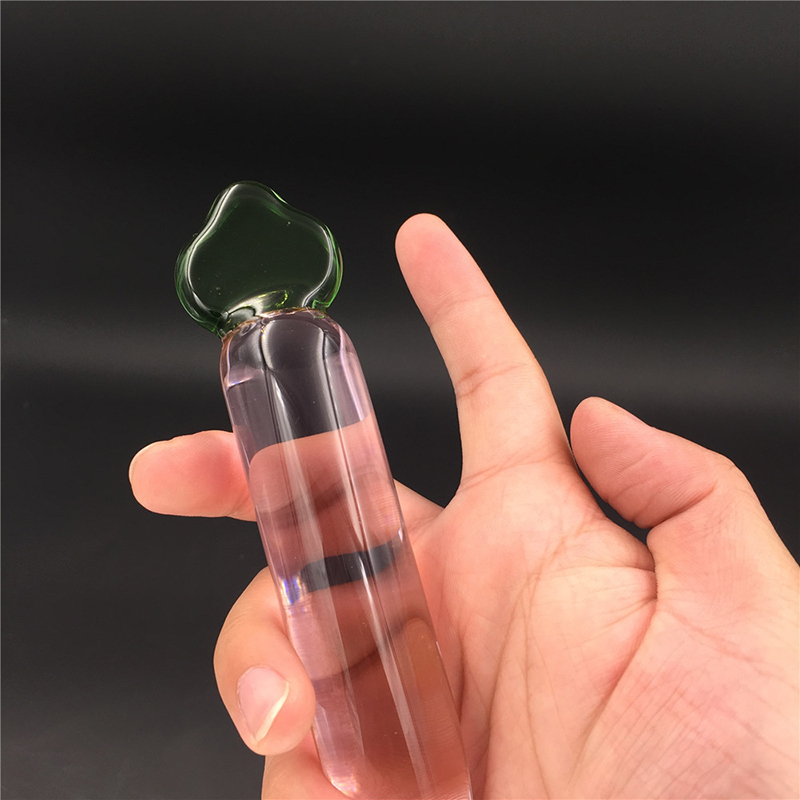 Pink Crystal Glass Dildo 5x28cm Gspot Anal Plug Vaginal Massager Couples Erotic Sex Toys - 15