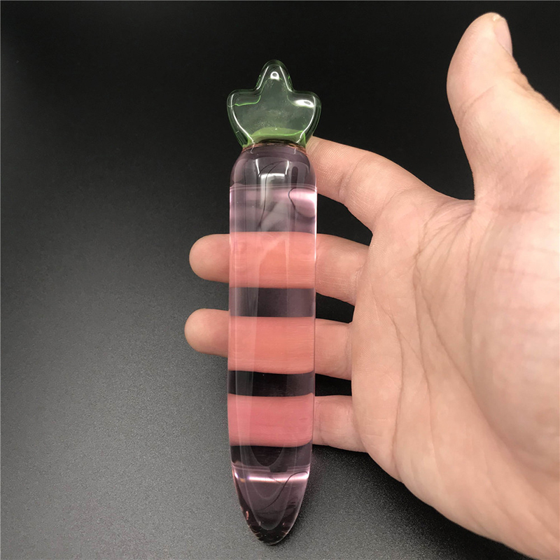 Pink Crystal Glass Dildo 5x28cm Gspot Anal Plug Vaginal Massager Couples Erotic Sex Toys - 16