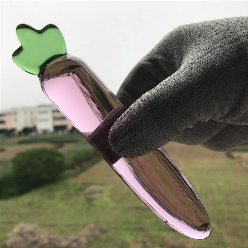 Pink Crystal Glass Dildo 5x28cm Gspot Anal Plug Vaginal Massager Couples Erotic Sex Toys - 17