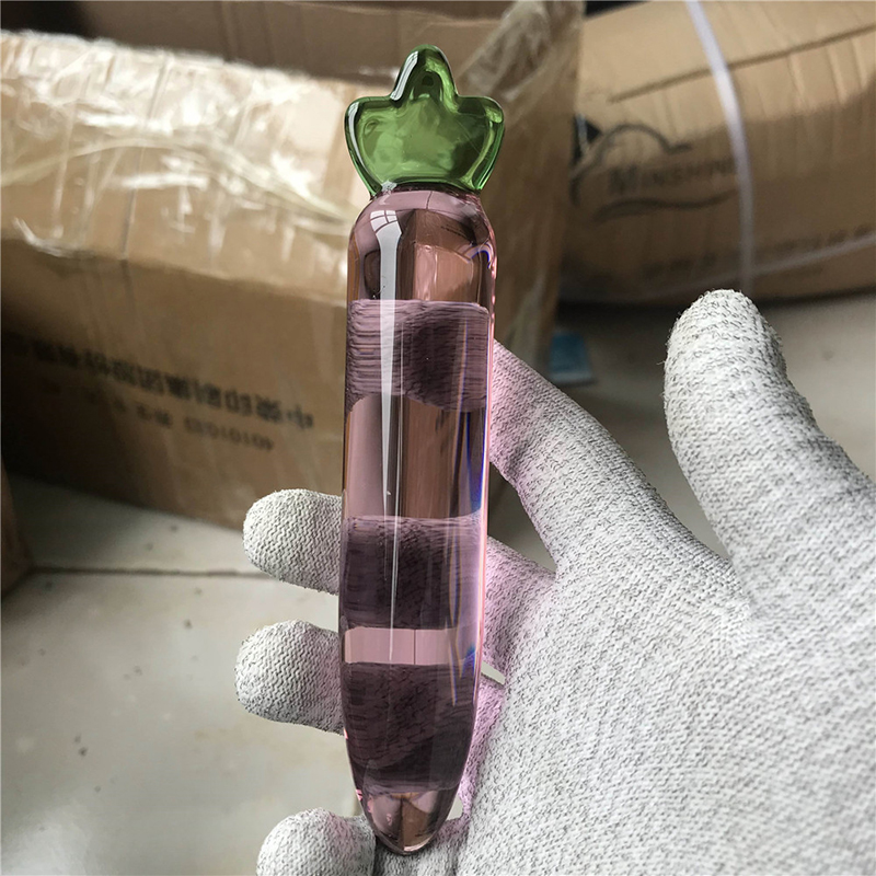 Pink Crystal Glass Dildo 5x28cm Gspot Anal Plug Vaginal Massager Couples Erotic Sex Toys - 18