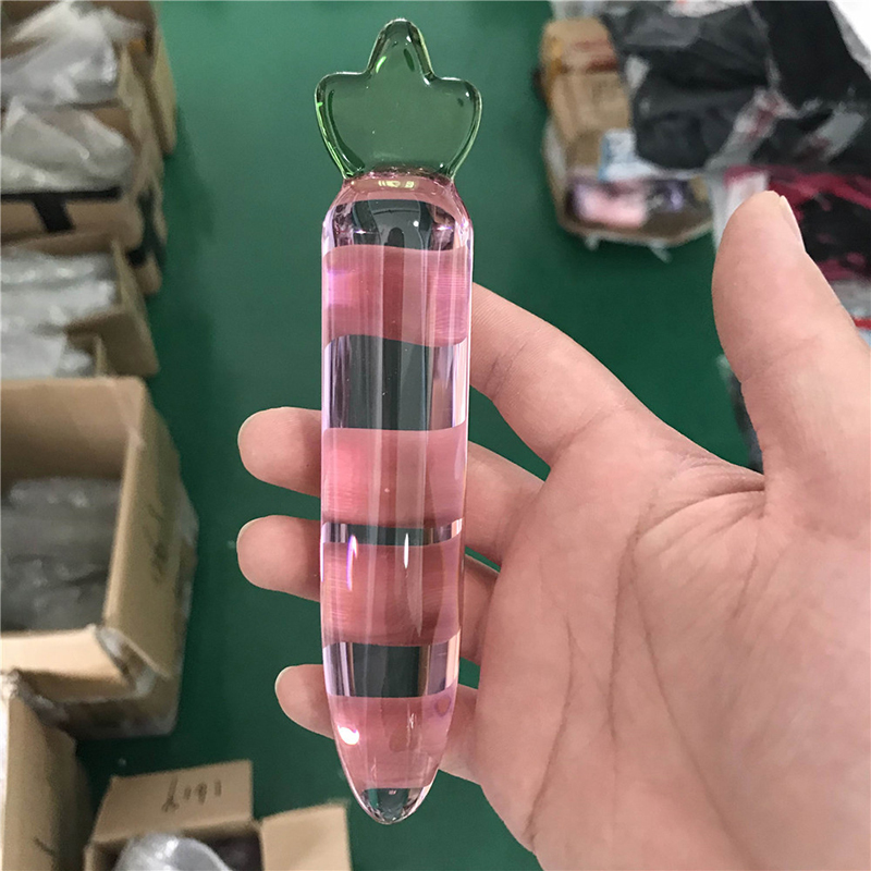 Pink Crystal Glass Dildo 5x28cm Gspot Anal Plug Vaginal Massager Couples Erotic Sex Toys - 19