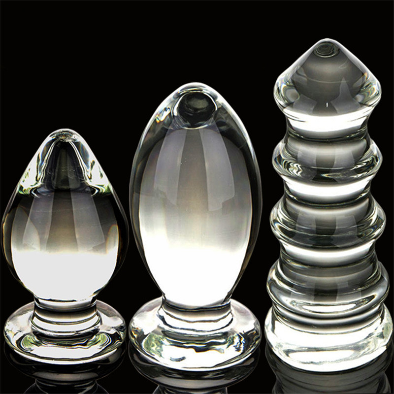 Extra Large Transparent Glass Anal Plug Prostate Massager Crystal Dildo Female Pleasure Sex Toy - 1