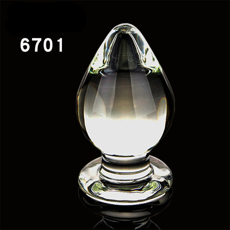 Extra Large Transparent Glass Anal Plug Prostate Massager Crystal Dildo Female Pleasure Sex Toy - 2