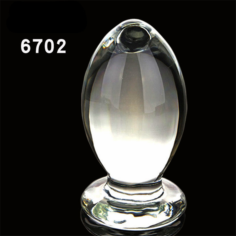 Extra Large Transparent Glass Anal Plug Prostate Massager Crystal Dildo Female Pleasure Sex Toy - 3