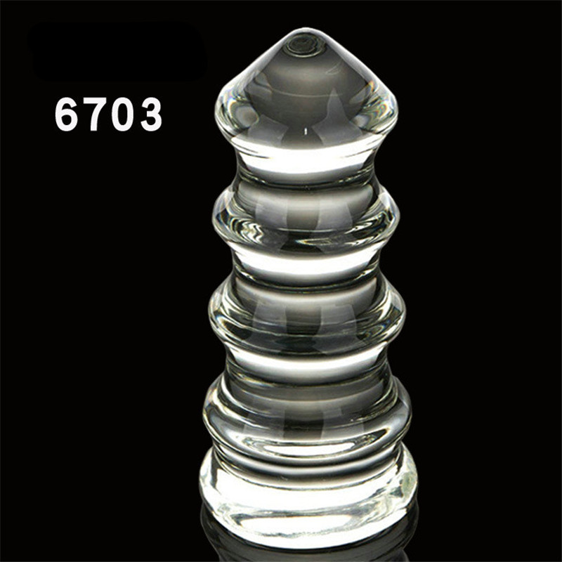 Extra Large Transparent Glass Anal Plug Prostate Massager Crystal Dildo Female Pleasure Sex Toy - 4