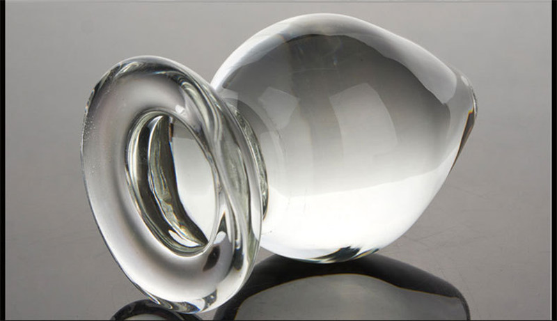 Extra Large Transparent Glass Anal Plug Prostate Massager Crystal Dildo Female Pleasure Sex Toy - 7