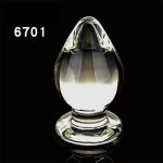 Super Big Anal Plug Large Transparent Crystal Glass Butt Prostate Massage Ball Dildo Huge Sex Toys For Woman - 3