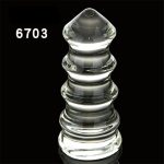Super Big Anal Plug Large Transparent Crystal Glass Butt Prostate Massage Ball Dildo Huge Sex Toys For Woman - 5
