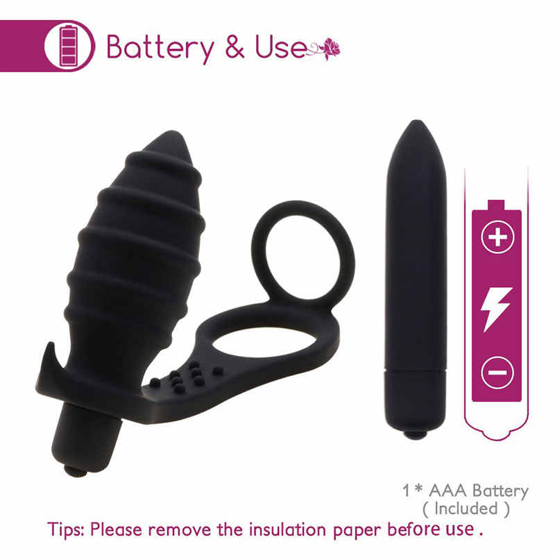 10speed Prostate Massager Vibrating Anal Plug With Lock Ring Mens Luxury Sex Toy Gayfriendly - 3