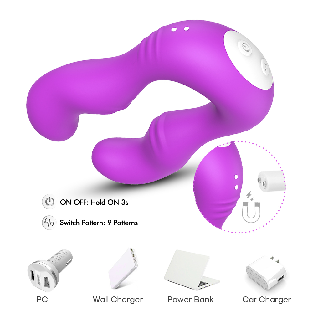 9speed Dual Vibration Rechargeable Gspot Dildo Anal Vibrator For Men Lesbian Adult Sex Toys - 8