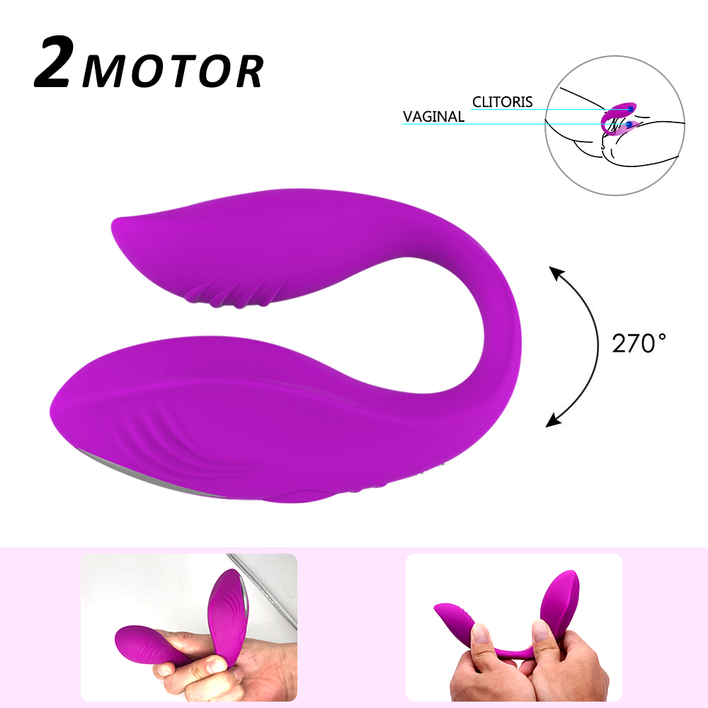 Usb Rechargeable Dual Vibrators Wireless Gspot Stimulation Utype Adult Toy For Couples Massager Sex Toy For Women - 3