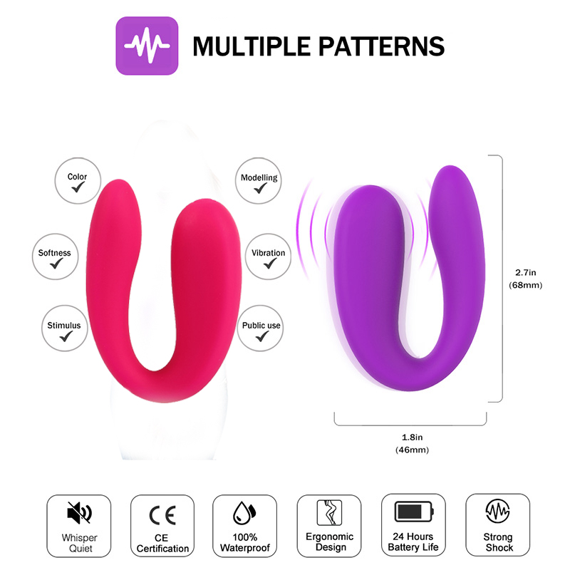 Usb Rechargeable Dual Vibrators Wireless Gspot Stimulation Utype Adult Toy For Couples Massager Sex Toy For Women - 12