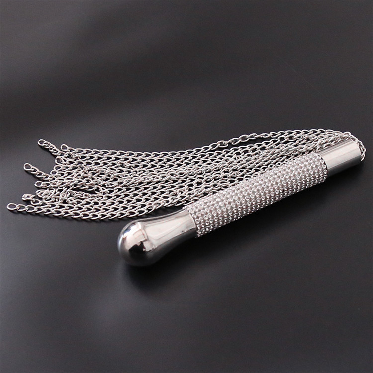 Soft Leather Chain Whip Passionate Spanking Paddle Couples Bondage Flogger Slave Restraint Sex Toy - 3