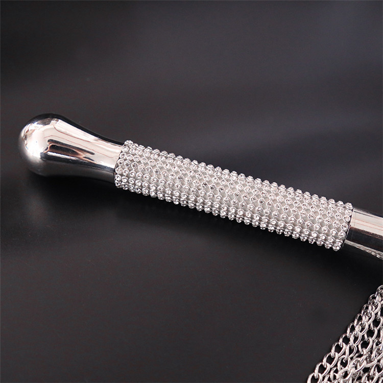 Soft Leather Chain Whip Passionate Spanking Paddle Couples Bondage Flogger Slave Restraint Sex Toy - 4