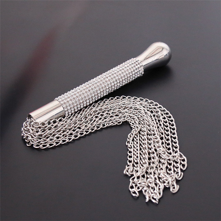 Soft Leather Chain Whip Passionate Spanking Paddle Couples Bondage Flogger Slave Restraint Sex Toy - 5