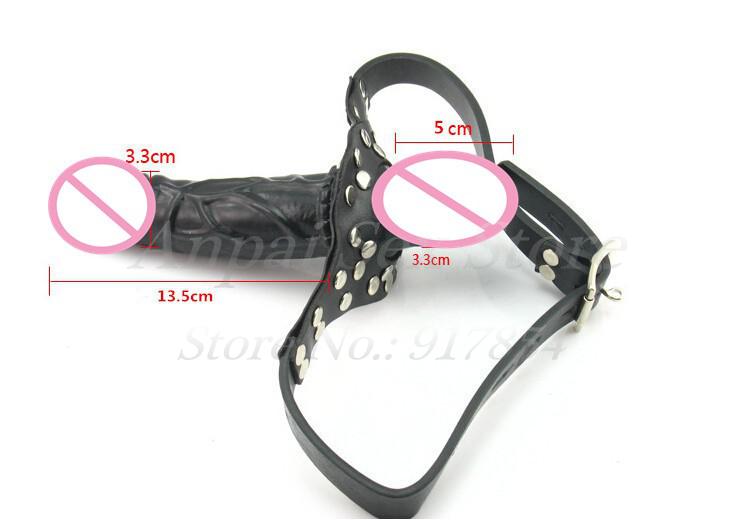Doublesided Strapon Dildo With Open Mouth Gag Leather Harness Adult Erotic Sex Toy For Couples Fetish Lesbian Bondage Games - 2