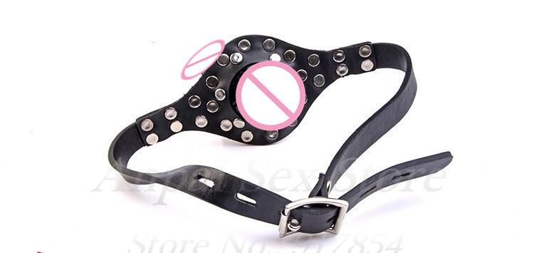 Doublesided Strapon Dildo With Open Mouth Gag Leather Harness Adult Erotic Sex Toy For Couples Fetish Lesbian Bondage Games - 3