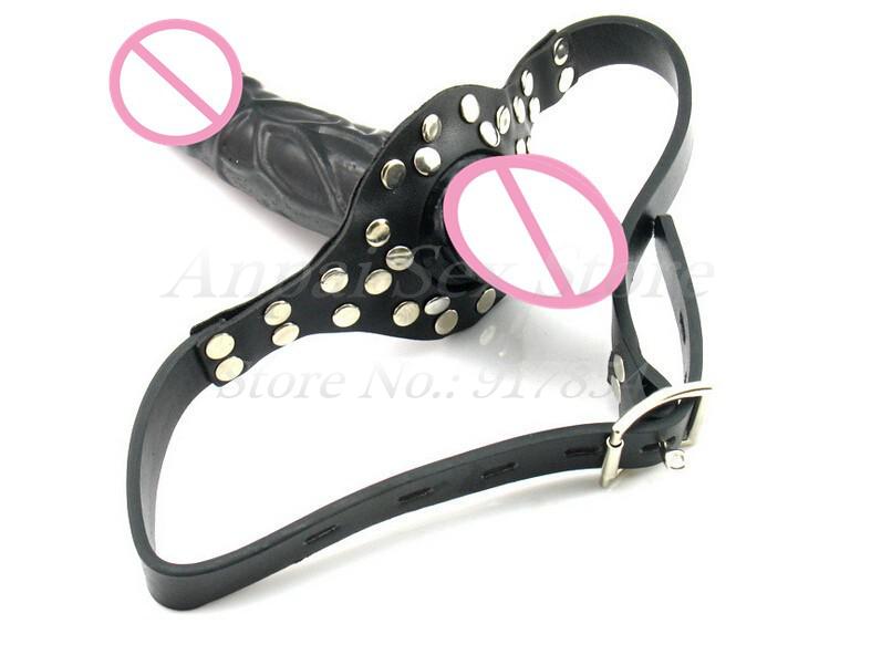 Doublesided Strapon Dildo With Open Mouth Gag Leather Harness Adult Erotic Sex Toy For Couples Fetish Lesbian Bondage Games - 5