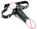Strapon Double Dildo Open Mouth Gag Leather Harness Erotic Sex Toys For Couples Fetish Lesbian Bondage Products Adult Games