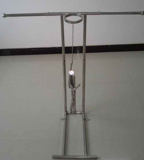 Stainless Steel Bdsm Bondage Frame Torture Device Wrist Leg Ankle Restraints Neck Corset Collar Handcuffs Anal Hook Dildo Set - 3
