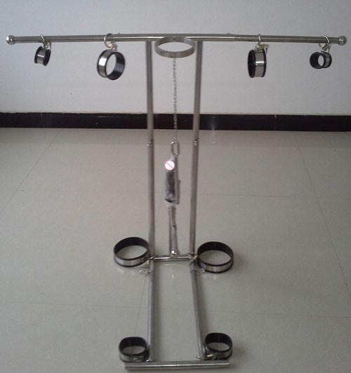 Stainless Steel Bdsm Bondage Frame Torture Device Wrist Leg Ankle Restraints Neck Corset Collar Handcuffs Anal Hook Dildo Set - 4