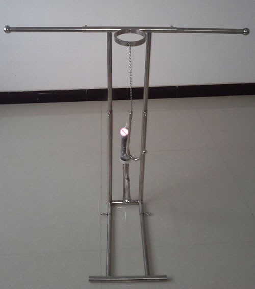 Stainless Steel Bdsm Bondage Frame Torture Device Wrist Leg Ankle Restraints Neck Corset Collar Handcuffs Anal Hook Dildo Set - 5