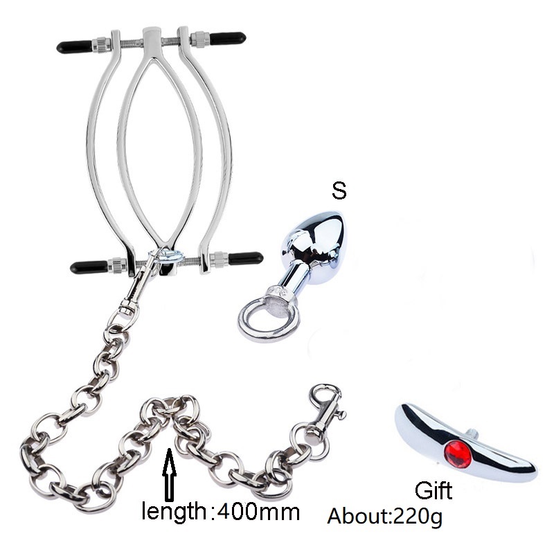 Bdsm Bondage Kit With Metal Anal Plug Vagina Spreader Clamp Chain Set Adult Couple Sex Game Accessory - 6