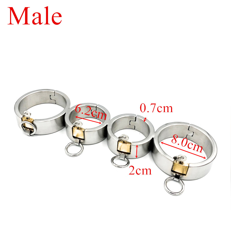 Stainless Steel Bdsm Handcuffs Adult Couples Game Restraints Shackle Lock Manacles Erotic Toy G76115 - 1