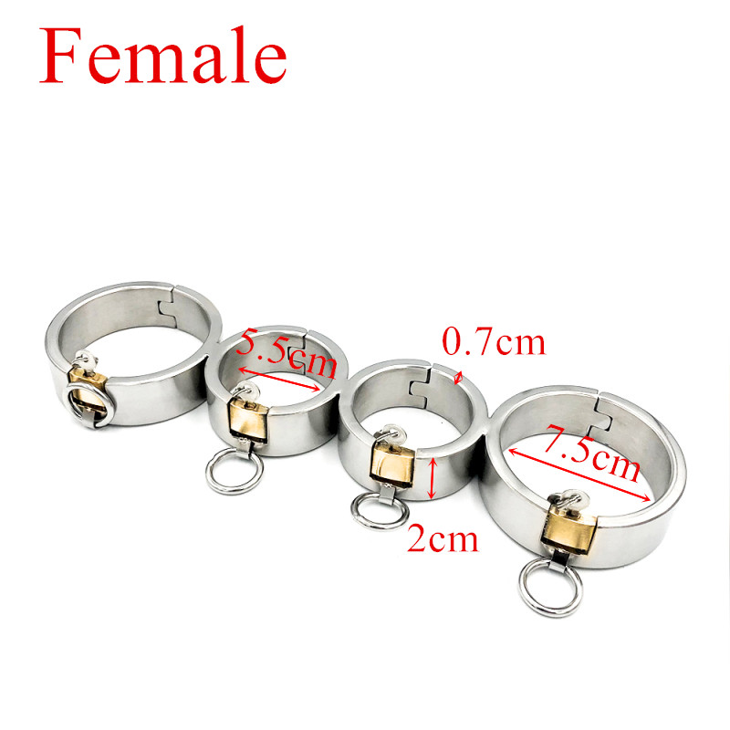 Stainless Steel Bdsm Handcuffs Adult Couples Game Restraints Shackle Lock Manacles Erotic Toy G76115 - 2