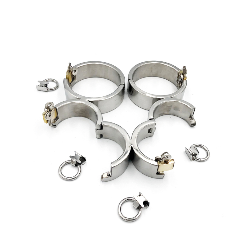 Stainless Steel Bdsm Handcuffs Adult Couples Game Restraints Shackle Lock Manacles Erotic Toy G76115 - 4