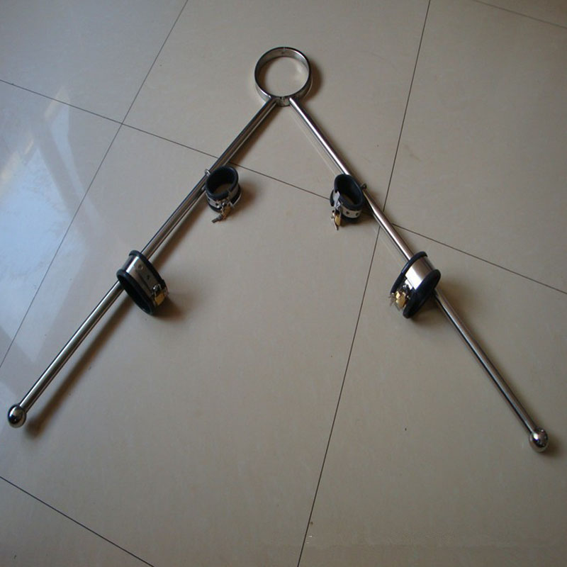 Adult Bdsm Bondage Restraints Stainless Steel Spreader Bar Neck Collar Hand Ankle Cuffs For Erotic Games - 3
