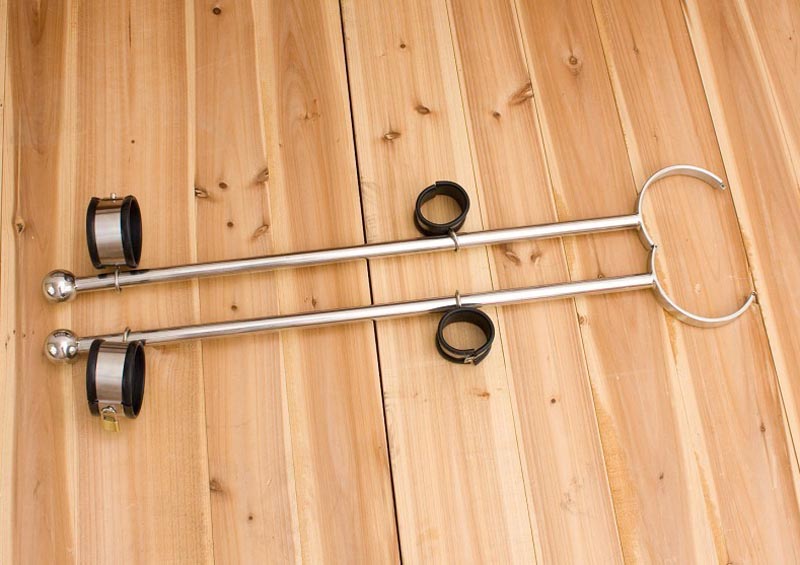 Adult Bdsm Bondage Restraints Stainless Steel Spreader Bar Neck Collar Hand Ankle Cuffs For Erotic Games - 8