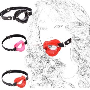 Erotic Toys Slave Bdsm Bondage Strap Lips O Ring Gag Fetish Silicone Open Mouth Blowjob Adult Sex For Couples