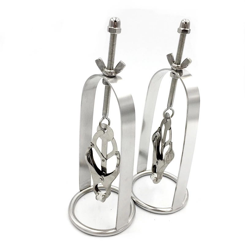 Adjustable Stainless Steel Bdsm Nipple Clamps Heavyduty Breast Cage Erotic Couple Flirt Toy - 2