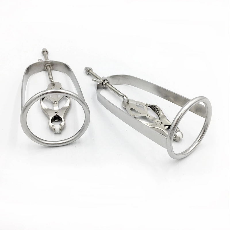 Adjustable Stainless Steel Bdsm Nipple Clamps Heavyduty Breast Cage Erotic Couple Flirt Toy - 3