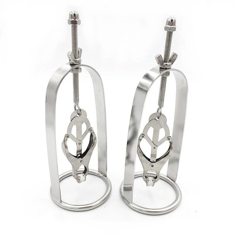 Adjustable Stainless Steel Bdsm Nipple Clamps Heavyduty Breast Cage Erotic Couple Flirt Toy - 4