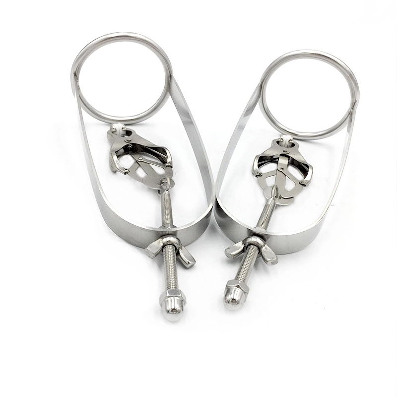 Adjustable Stainless Steel Bdsm Nipple Clamps Heavyduty Breast Cage Erotic Couple Flirt Toy - 7