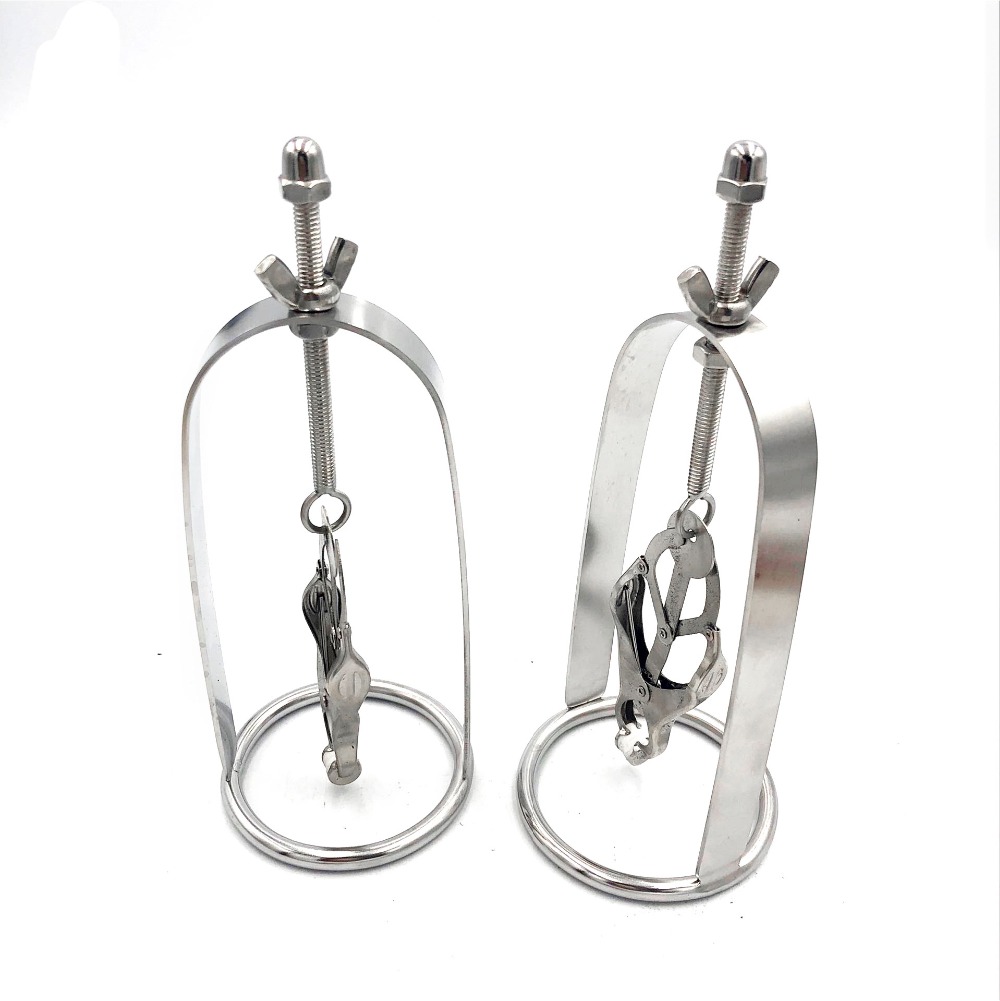 Adjustable Stainless Steel Bdsm Nipple Clamps Heavyduty Breast Cage Erotic Couple Flirt Toy - 8