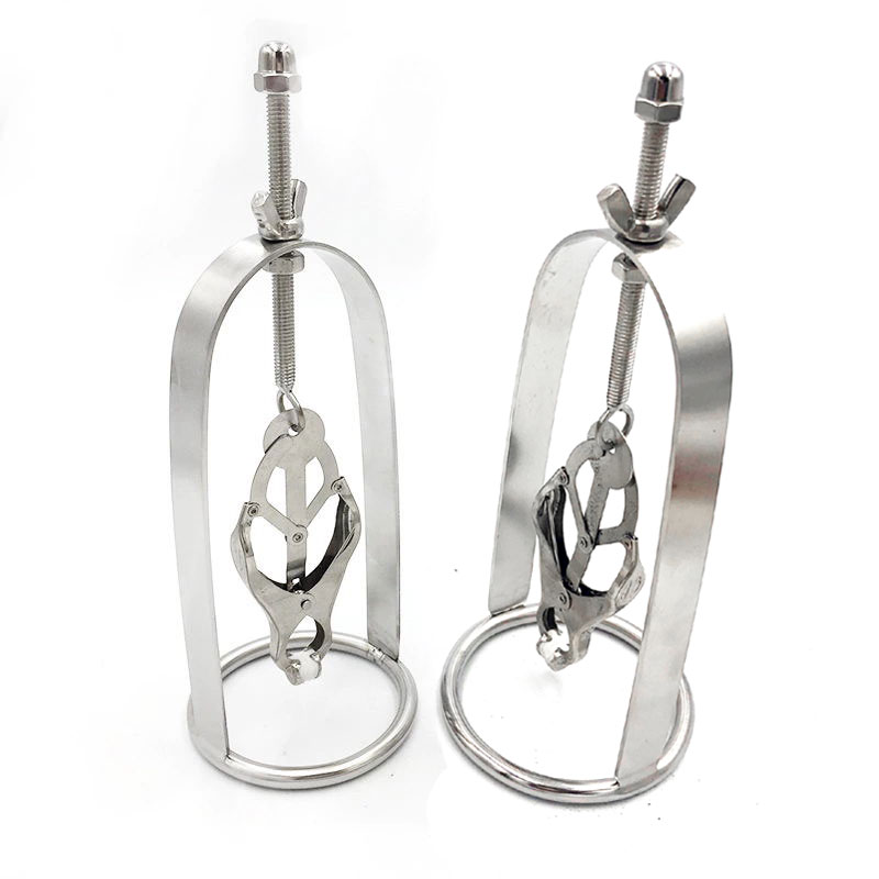 Adjustable Stainless Steel Bdsm Nipple Clamps Heavyduty Breast Cage Erotic Couple Flirt Toy - 10