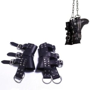 Leather Bdsm Set Hang Foot Harness Restraints Adult Games Suspension Sm Toys Sex For Couples