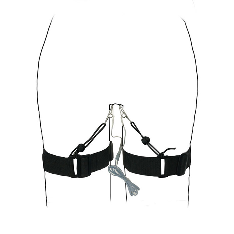 Womens Electrostimulation Intimate Toy Vibrating Nipple Clips Labia Clamps Leg Bondage Belt - 2